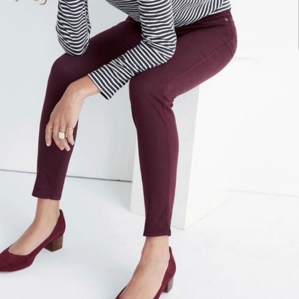 MADEWELL Size 27 Burgundy High Riser Skinny Jeans - Picture 2 of 8
